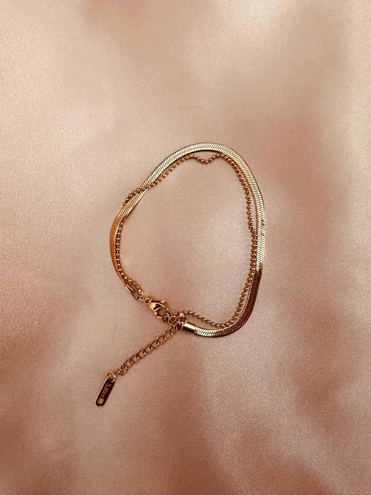 Beaded Snake Double Anklet