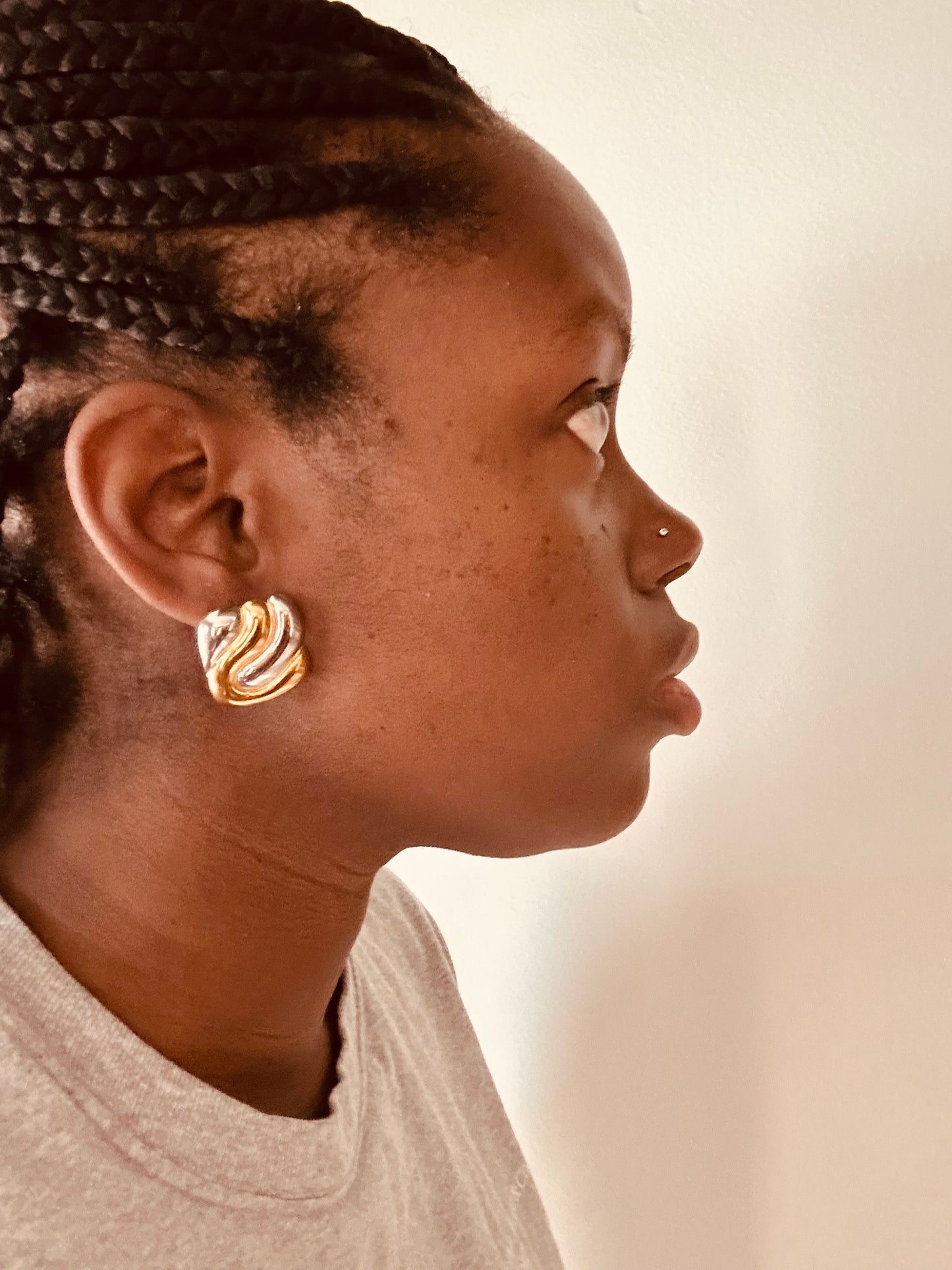 Two Tone Square Earrings