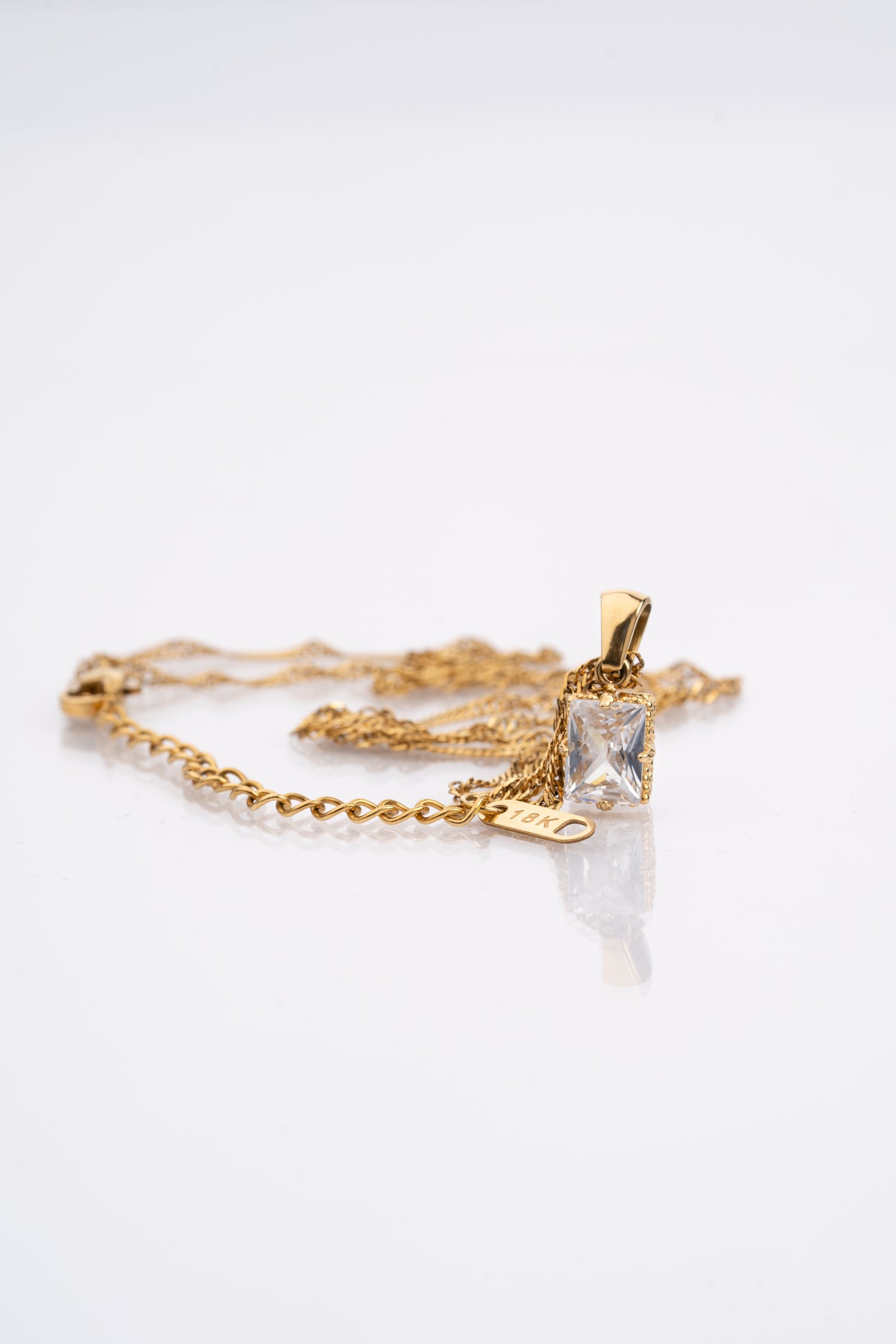 Square Jewel Pendant Necklace
