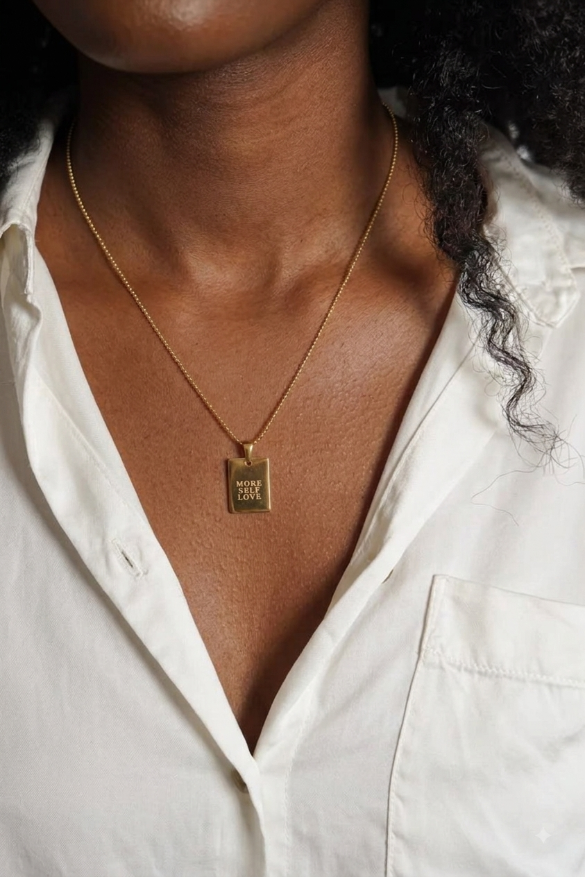 More Self Love Tag Necklace