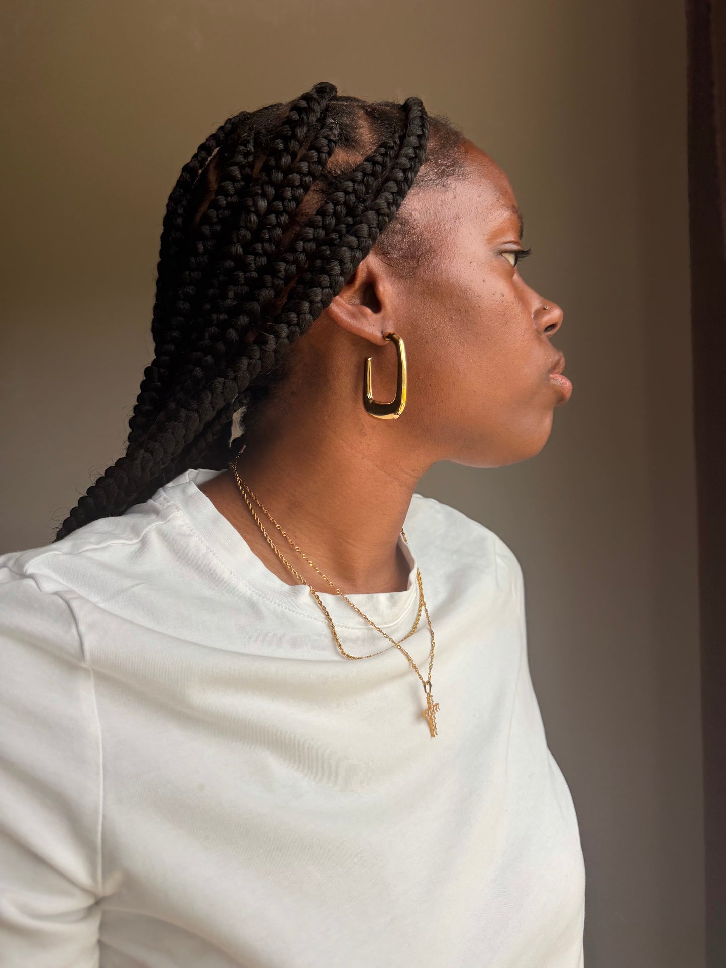 Dezzy Rectangular Hoop Earring