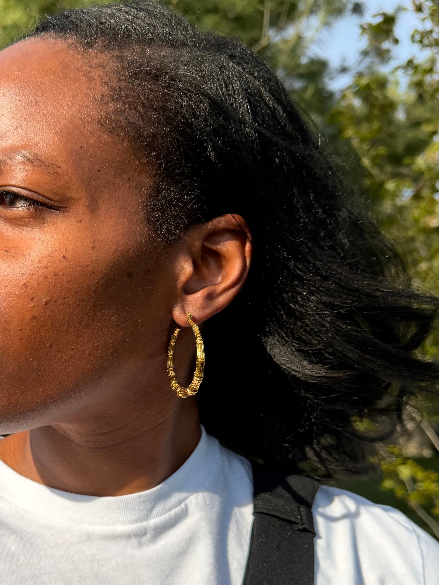 Bamboo Hoop Earrings