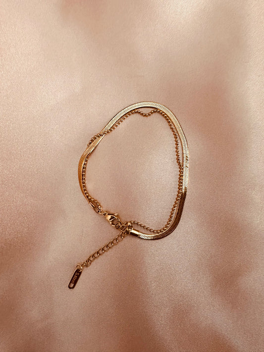 Beaded Snake Double Anklet