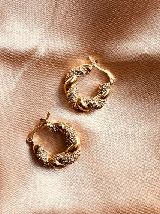 Danielle Luxe Twist Rope Huggie Earrings