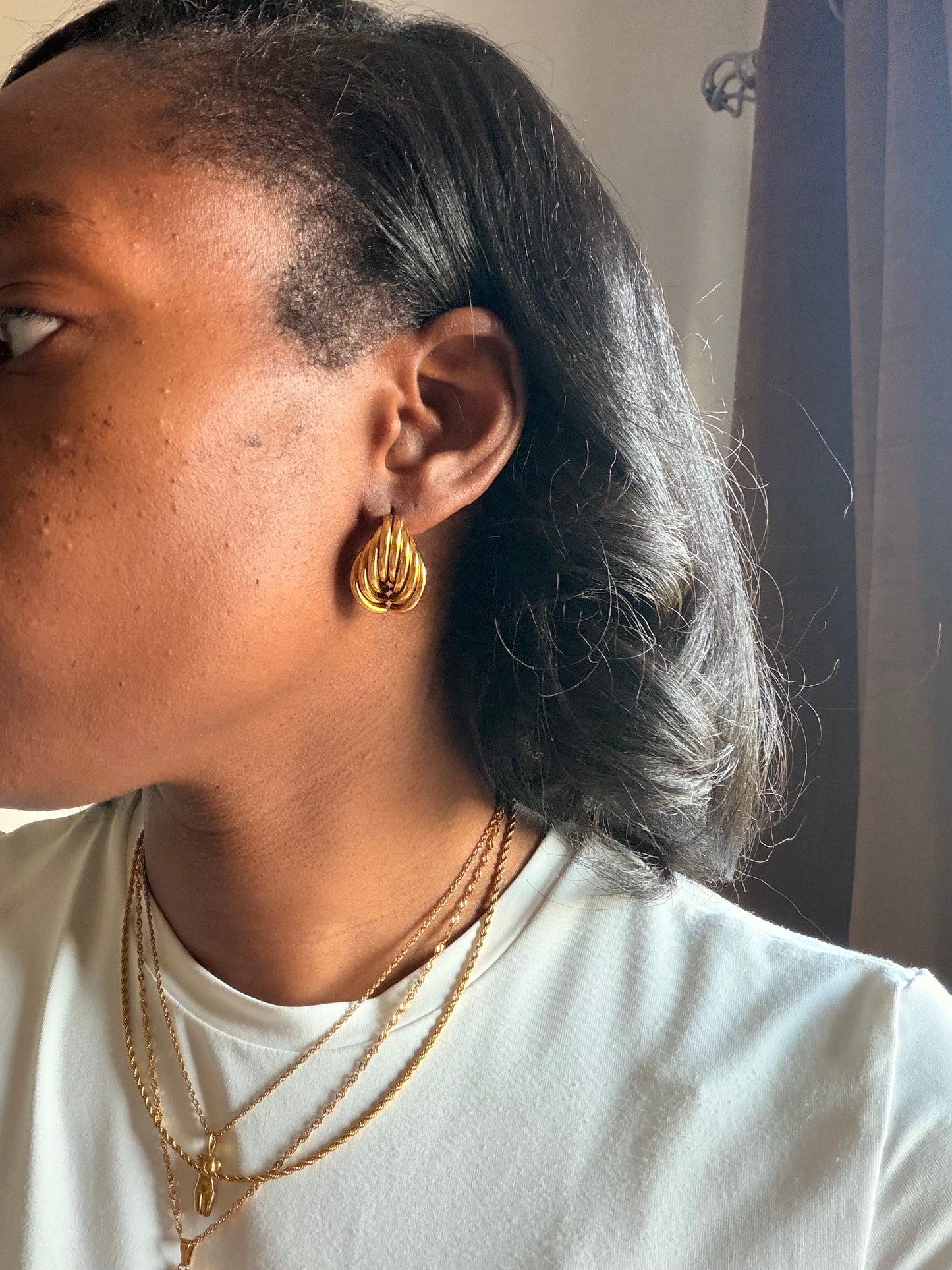 Sophie Vintage Heart Shaped Stud Earrings