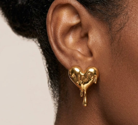 Love Melts Heart Studs