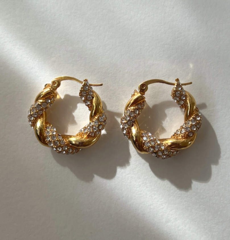 Danielle Luxe Twist Rope Huggie Earrings