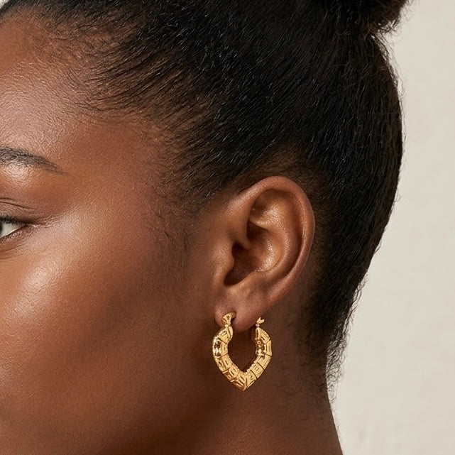 Heart Bamboo Hoops