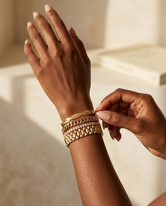 The Elevated Bracelet Stack in Gold